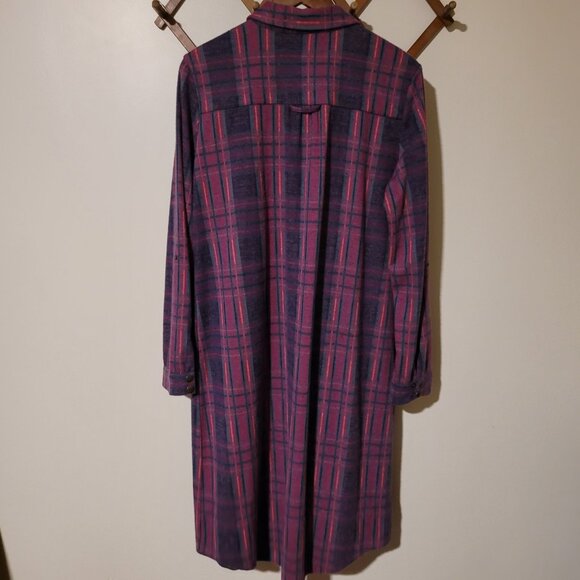 Soft Surroundings Flannel Snap Front Shirt Dress SZ XL - Picture 5 of 5